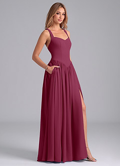 Azazie Francis Bridesmaid Dresses Mulberry A-Line Corset Chiffon Dress image6