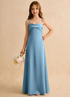 Azazie Mirabella Girls Formal Flower Girl Klänningar Klänning Tubklänning i Stretch Satin Hjärtformad urringning image5