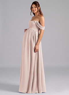 Azazie Saige Maternity Bridesmaid Dresses A-Line Pleated Chiffon Floor-Length Dress image5
