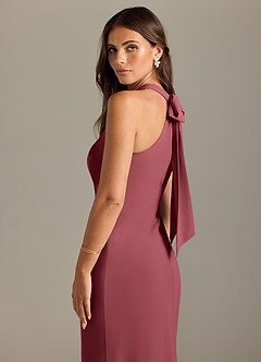 Azazie Doretta Bridesmaid Dresses Merlot Mermaid Pleated Chiffon Dress image6
