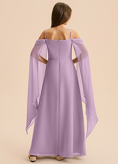 Azazie Moana Junior Linia A Pofałdowany Szyfon Długość podłogi Młodsza druhna Sukienka image5