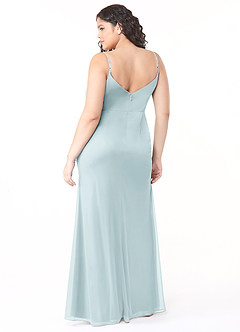 Azazie Deandra Bridesmaid Dresses Mist Mermaid Pleated Mesh Dress image7