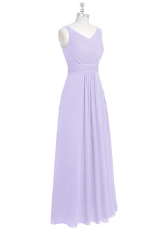 Azazie Pierrette Bridesmaid Dresses Lilac A-Line Pleated Chiffon Dress image9
