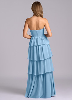 Azazie Faye Bridesmaid Dresses Steel Blue A-Line Sweetheart Neckline Chiffon Dress image7