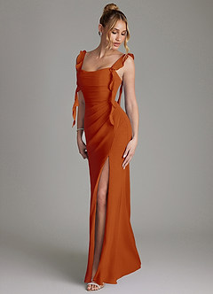 Azazie Jessamine Bridesmaid Dresses Paprika Mermaid Corset Chiffon Dress image6