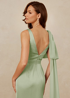 Christian Siriano Bridal for Azazie 1011 Bridesmaid Dresses Plunging Stretch Satin Mermaid Dress image4