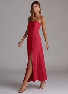 Azazie Wren Bridesmaid Dresses Scarlet A-Line Strapless Chiffon Dress image3