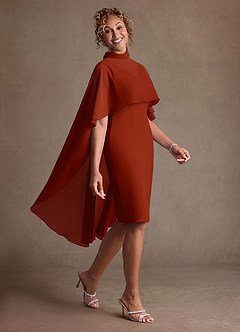 Azazie Irna Suknie dla Matki Panny Młodej Kolumna Szyfon Długość do kolan Sukienka image5