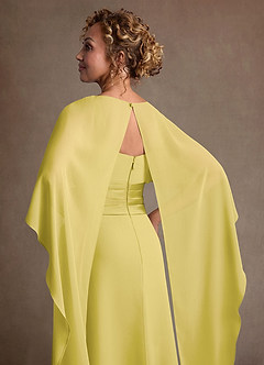 Azazie Marilla Mère de la mariée Robes Robe Trapèze en Mousseline de soie Plissée Canari image7