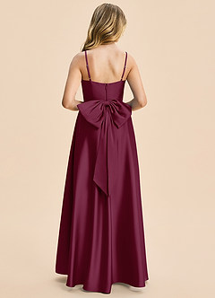 Azazie Kai Junior Mulberry A-Line Pleated Stretch Satin Dress image2