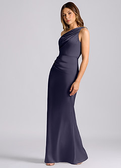 Azazie Akilah Brudtärnklänningar Klä av Sjöjungfru i Stretch Satin Ena axeln Stormig image5