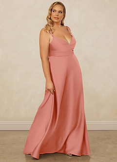 Christian Siriano Bridal for Azazie 1001 Brautjungfernkleider A-Linie Herzausschnitt Stretch-Satin Kleid Koralle image14