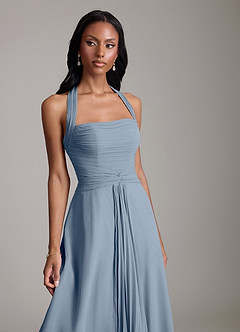 Azazie Clarisa Vestidos de damas de honor Vestido de Crepúsculo de Gasa de Corte en A con Plisado image3