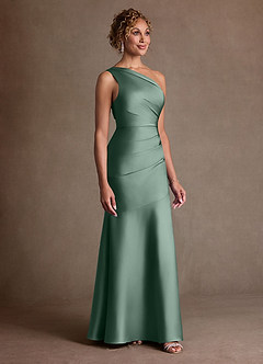 Azazie Haifa Suknie dla Matki Panny Młodej Syrena Jedno ramię Satyna elastyczna Długość podłogi Sukienka image3