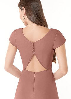 Azazie Hainsly Abiti da Damigella Abito A-Line in Chiffon Scollo a Cuore Cedro Rosa image6