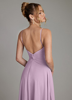 Azazie Elita Bridesmaid Dresses Wisteria A-Line Pleated Chiffon Dress image2