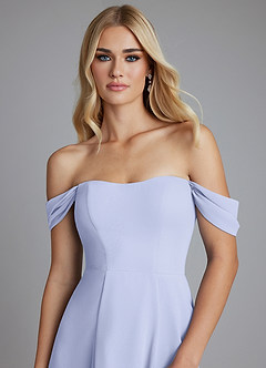 Azazie Seriana Brudtärnklänningar Klä av A-Linje i Chiffong Av axeln Lavendel image6