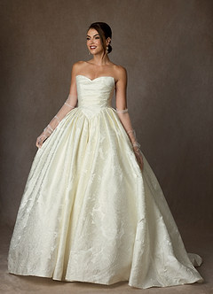 Azazie Celestia Suknie ślubne Suknia balowa Bez ramiączek Żakard kwiatowy Pociąg sądowy Sukienka image3