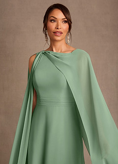 Azazie Liddie Mother of the Bride Dresses Matcha A-Line Pleated Chiffon Dress image5