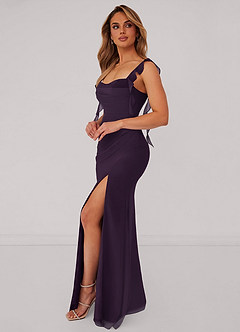 Barbie ♥ Azazie Bridesmaid Dresses Plum Mermaid Corset Chiffon Dress image4