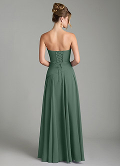 Azazie Gabriela Bridesmaid Dresses Eucalyptus A-Line Corset Chiffon Dress image8