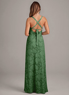 Azazie Aliza Venta Final Vestido de Eucalipto de Devorado Floral de Corte en A image2