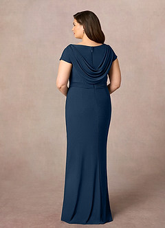 Azazie Marybeth Mother of the Bride Dresses Neptune Dark Navy Mermaid V-Neck Sequins Lace Dress image10