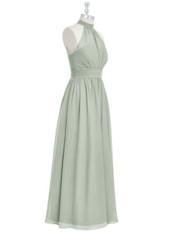 Azazie Iman Jurken voor bruidsmeisjes Jurk van Chiffon met A-Lijn A-lijn met ruches Zilver image29