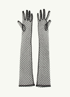 front Gants en tulle à pois