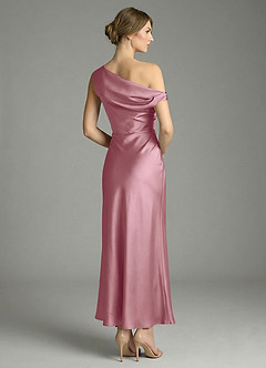 Azazie Emerson Robes de demoiselle d'honneur Robe Sirène en Satin extensible Épaule décolletée Mauve Vintage image6
