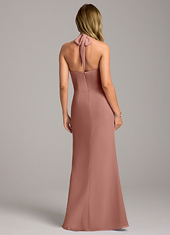 Azazie Keisha Robes de demoiselle d'honneur Robe Fourreau en Mousseline de soie Rose De Cèdre image6