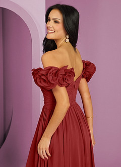Barbie ♥ Azazie Bridesmaid Dresses Rust A-Line Off the Shoulder Chiffon Convertible Dress image8