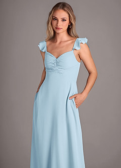 Azazie Kaylyn Bridesmaid Dresses Sky Blue A-Line Ruched Chiffon Dress image2