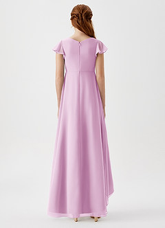 Azazie Breanne Junior Candy Pink A-Line Chiffon Dress image5