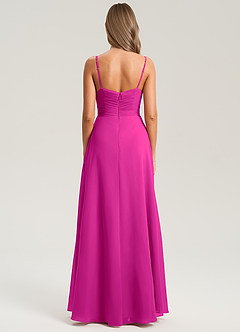 Azazie Terese Jurken voor bruidsmeisjes Jurk van Chiffon met A-Lijn Geplooid Fuchsia image2