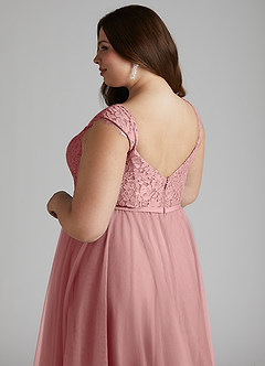 Azazie Luxi Bridesmaid Dresses Dusty Rose A-Line Pleated Tulle Dress image11