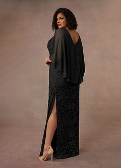 Azazie Collins Mother of the Bride Dresses Black Sheath Lace Dress image9