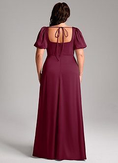 Azazie Fyona Robes de demoiselle d'honneur Robe Trapèze en Satin extensible Plissée Mûre image9