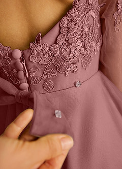 Azazie Precious Blumenmädchenkleider A-Linie Spitze Tüll Kleid Wüstenrose image6