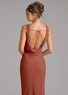 Azazie Rylina Bridesmaid Dresses Auburn Mermaid Pleated Chiffon Dress image2