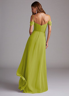 Azazie Marley Bridesmaid Dresses Lemongrass A-Line Off the Shoulder Chiffon Convertible Dress image2