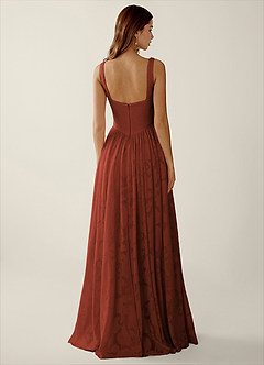 Megan Burnt Umber Lace A-line Prom Dress image2