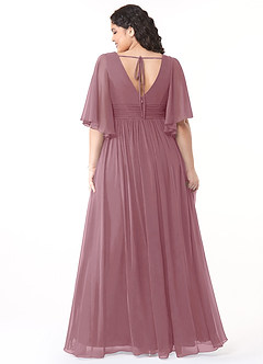 Azazie Temeka Bridesmaid Dresses Vintage Mauve A-Line Ruched Chiffon Dress image8