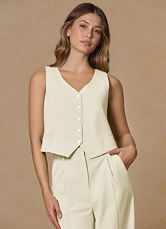 front Rowan Ivory Refined Weave Performance vest