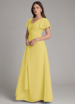 Azazie Kaya Final Sale Sky Blue A-Line Pleated Chiffon Dress image7