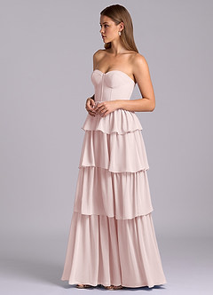 Azazie Faye Bridesmaid Dresses Blushing Pink A-Line Sweetheart Neckline Chiffon Dress image5