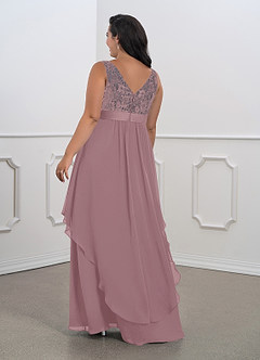 Azazie Xella Mother of the Bride Dresses Dusty Rose A-Line Lace Chiffon Dress image8