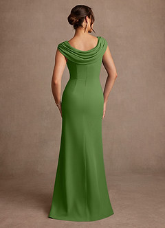 Azazie Irvine Mère de la mariée Robes Robe Trapèze en Mousseline de soie Plissée Basilic image3