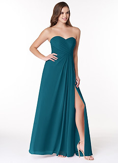 Azazie Arabella Allure Bridesmaid Dresses Ink Blue A-Line Sweetheart Neckline Chiffon Convertible Dress image5