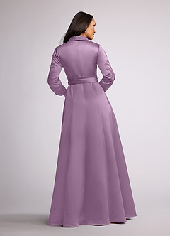 Azazie Ruth Mother of the Bride Dresses Wisteria A-Line Lace Matte Satin Dress image4